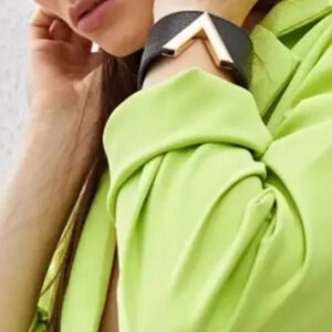 Luxury  Croc Faux Leather Fashion V Cuff bracelet